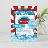 慈善のカーウォッシュの募金活動PTA PTO教会 招待状 (スタンド正面)