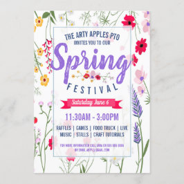 慈善の募金活動PTA PTOのスプリング・フェスティバルの招待 招待状