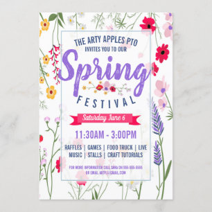 慈善の募金活動PTA PTOのスプリング・フェスティバルの招待 招待状