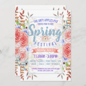慈善の募金活動PTA PTOのスプリング・フェスティバルの招待 招待状 (正面/裏面)
