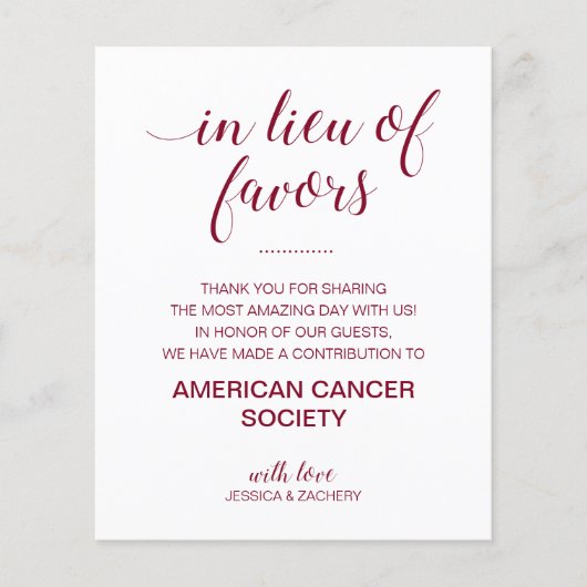 慈善団体がブルゴーニュを寄付する代わりに結婚 (正面)