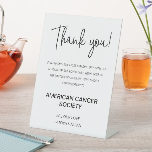 慈善団体へのご寄付に感謝結婚する 台座サイン (インサイチュ)