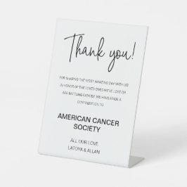 慈善団体へのご寄付に感謝結婚する 台座サイン