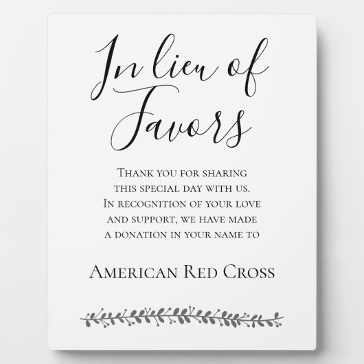 慈善団体への寄付に代わっ結婚て フォトプラーク (正面)