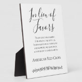 慈善団体への寄付に代わっ結婚て フォトプラーク (側面)