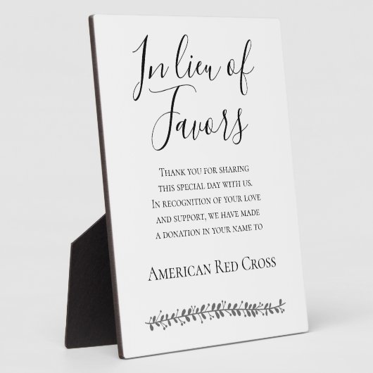 慈善団体への寄付に代わっ結婚て フォトプラーク (側面)