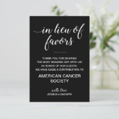 慈善団体への寄付に代わる黒塗結婚り 招待状 (スタンド正面)