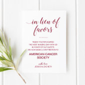 慈善寄付に代わるバーグンディ結婚ー プレイスカード