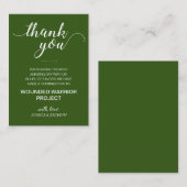 慈善寄付に代わる緑結婚色 プレイスカード (正面/裏面)