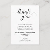 慈善寄付の代わりに感謝の意結婚味 プレイスカード (正面)