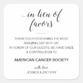 慈善寄付の恩恵に代わって結婚 スクエアシール (正面)