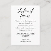 慈善寄付の恩恵に代わって結婚 プレイスカード (正面)