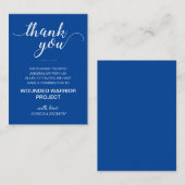 慈善寄付の恩恵に代わる青結婚色 プレイスカード (正面/裏面)