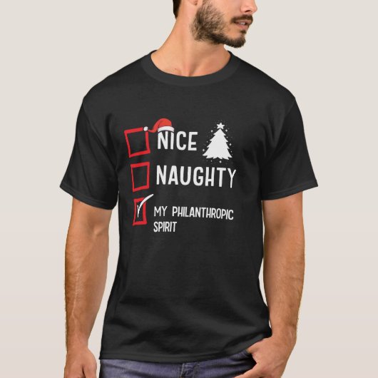 慈善精神のクリスマスイブニング Tシャツ (正面)