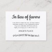 慈善素朴寄付表番結婚号 プレイスカード (正面)