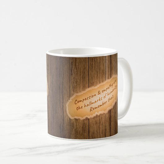 慈悲と共感は人間性の特徴である コーヒーマグカップ (正面右)