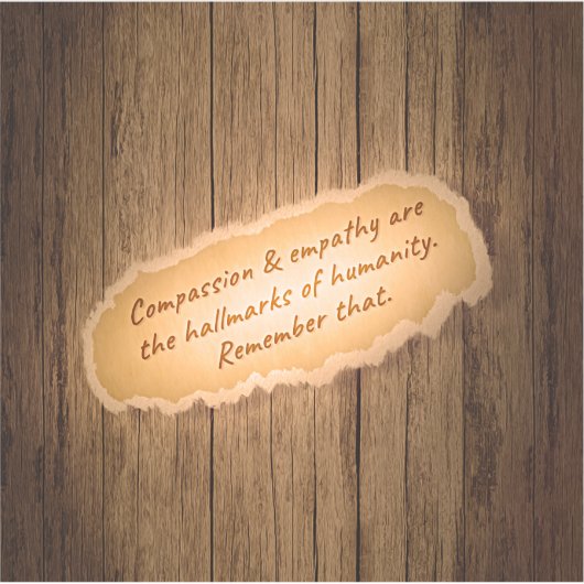 慈悲と共感は人間性の特徴である シール (正面)