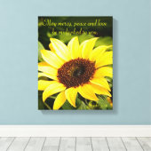 慈悲と平和と愛の聖書の聖句が包まれたキャンバス キャンバスプリント (インサイチュ (ウッドフロア))