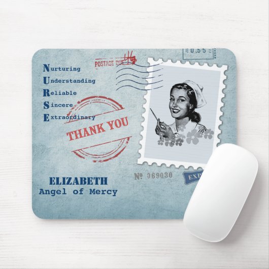 慈悲の天使。レトロナース名前をカスタムする マウスパッド (マウス)