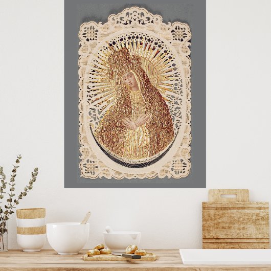 慈悲の母マドンナ祈りの言葉...ポスター ポスター (キッチン)