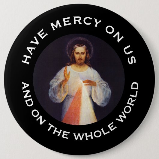 慈悲の祈りの言葉のイエス・キリスト神のSt. Faustina 缶バッジ (正面)