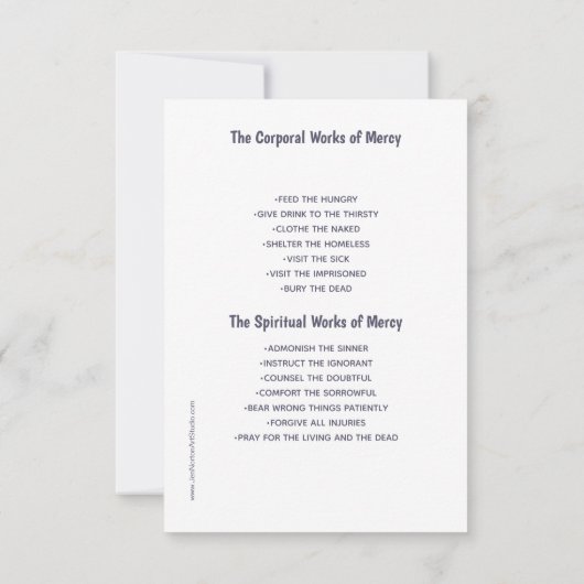 慈悲の祈りの言葉 (裏面)