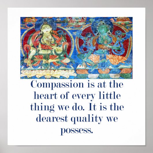 慈悲はハートにある – 慈悲引用文 ポスター (正面)