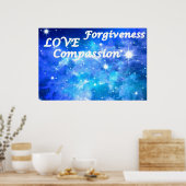 慈悲は許し宇宙を愛する ポスター (キッチン)