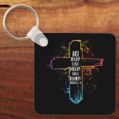 慈悲を愛する行く謙虚なミカを歩く6 8聖書 キーホルダー (正面)