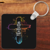 慈悲を愛する行く謙虚なミカを歩く6 8聖書 キーホルダー (裏面)