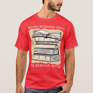 慈悲書のヴィンテージ令状なしで恐怖の編集なし Tシャツ