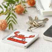 態度おもしろいでカニを引っ張る キーホルダー (側面)