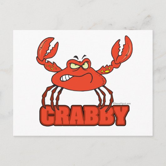 態度おもしろいでカニを引っ張る ポストカード (正面)