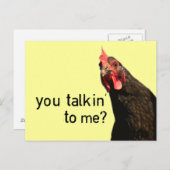 態度おもしろいチキン – 私に話を？ ポストカード (正面/裏面)