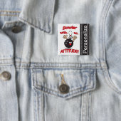 態度おもしろいボウリングをする人、 クリケットの投手 |カスタマイズ 缶バッジ (インサイチュ)