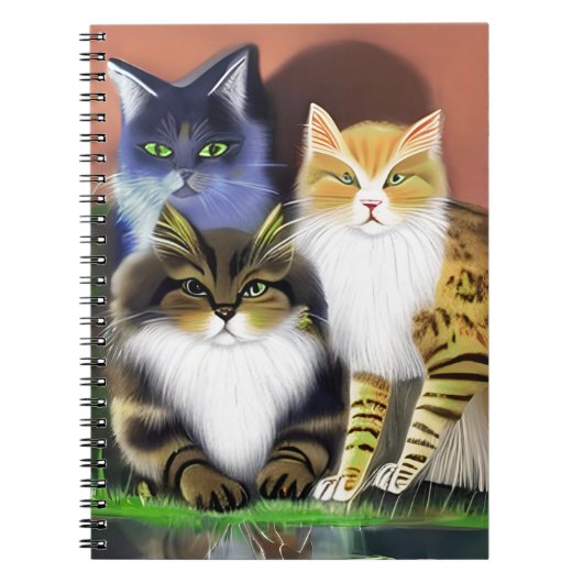態度が優れた3匹の猫 ノートブック (正面)