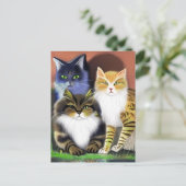 態度が優れた3匹の猫 ポストカード (スタンド正面)