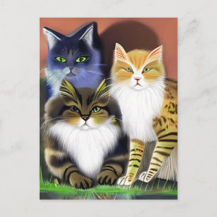 態度が優れた3匹の猫 ポストカード