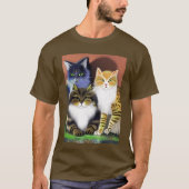 態度が優れた3匹の猫 Tシャツ (正面)