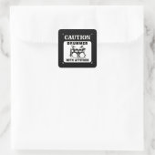 態度で太鼓を打つ スクエアシール (バッグ)