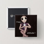 態度のエイリアン 缶バッジ (正面&裏面)