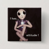 態度のエイリアン 缶バッジ (正面)