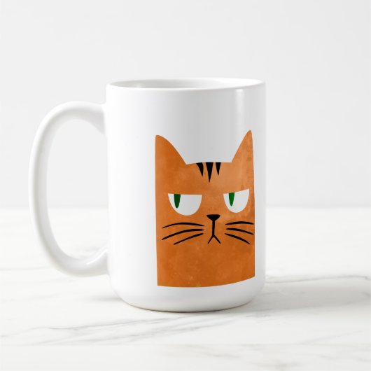 態度のオレンジ猫 コーヒーマグカップ (左)