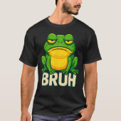 態度のカエル - ブルーヒューマメ Tシャツ (正面)