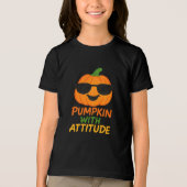 態度のカボチャ キッズTシャツ トライブレンドTシャツ (正面)