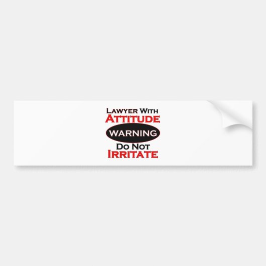 態度の弁護士 バンパーステッカー (正面)