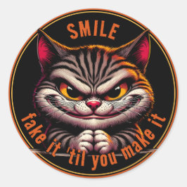 態度の猫 ラウンドシール