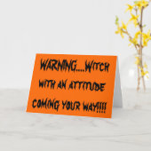 態度の良い魔女があなたの道を歩み寄る カード (黄色い花)