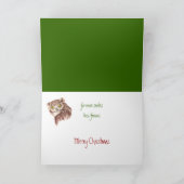 態度の鳥のユーモアのおもしろいなクリスマスのフクロウ シーズンカード (内部)