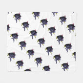 態度の"パッファー"の魚 フリースブランケット (正面(横))